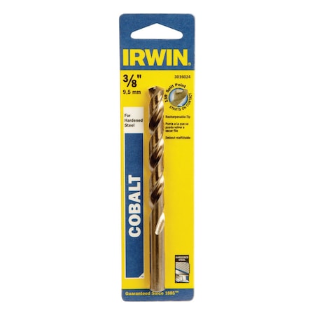 Irwin Irwin 3/8 in. X 5 in. L Cobalt Alloy Steel Drill Bit Straight Shank 1 pc 3016024